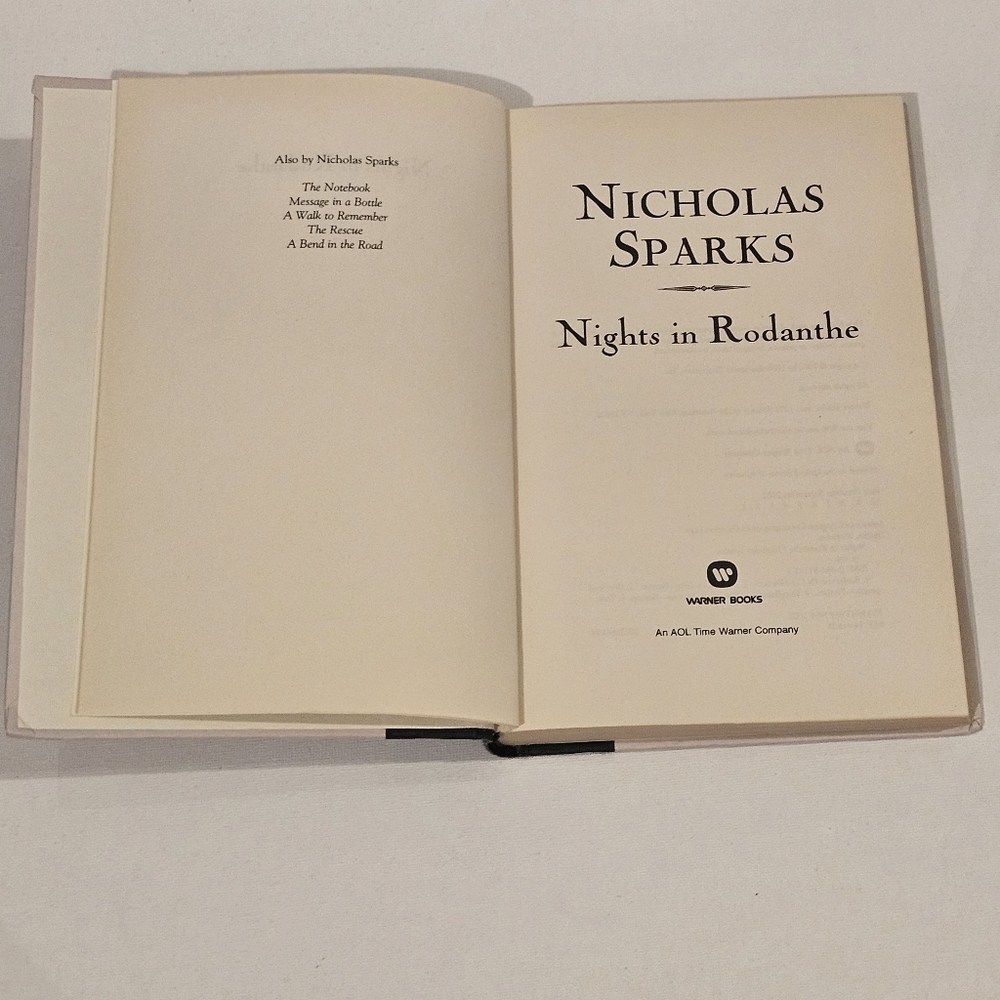 Nicholas‎ Sparks Nights In Rodanthe Warner Books Hardcover Womens Literature